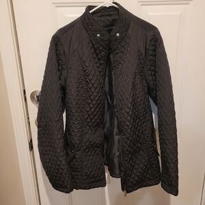 Ashley Stewart Black Quilted Outerwear Jacket.